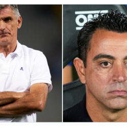 El palo de Mendilibar a Xavi en el saludo final