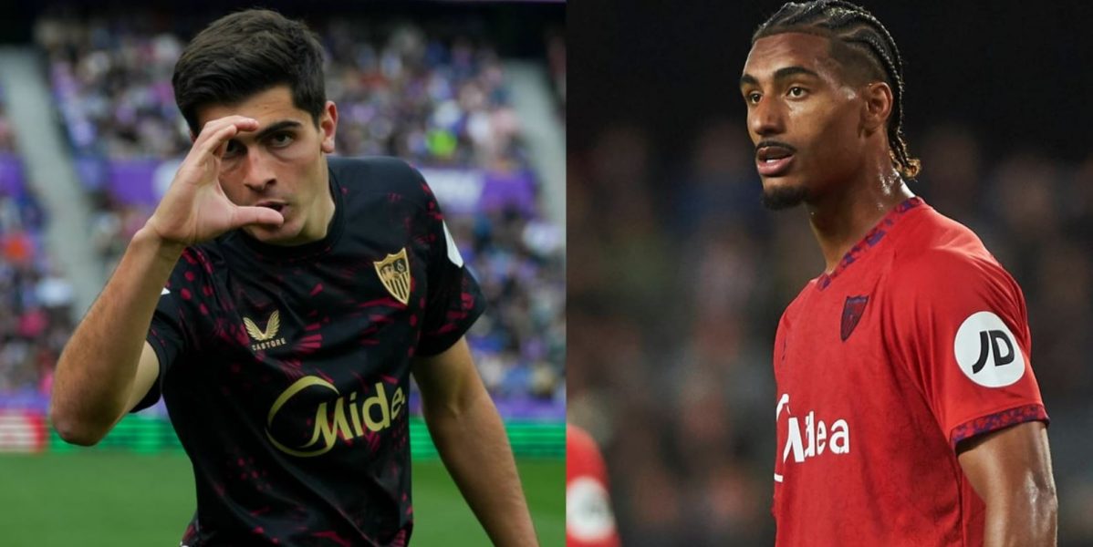 Loic Bade y Juanlu en el Sevilla FC