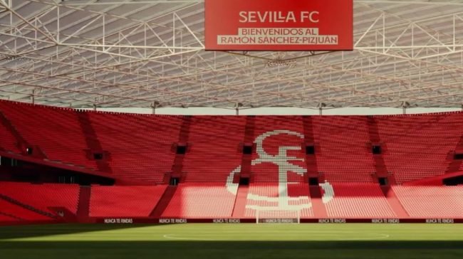 El muro rojo del Sanchez-Pizjuan