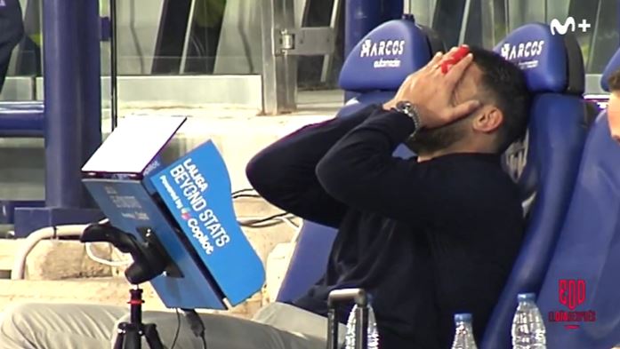 Iborra en el banquillo del Levante