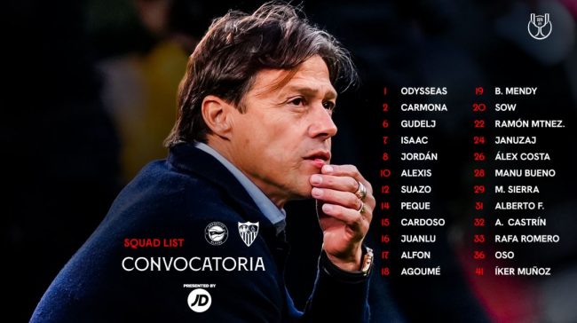 Convocatoria del Sevilla FC para la Copa