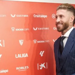 Sergio Ramos en su presentación con el Sevilla FC