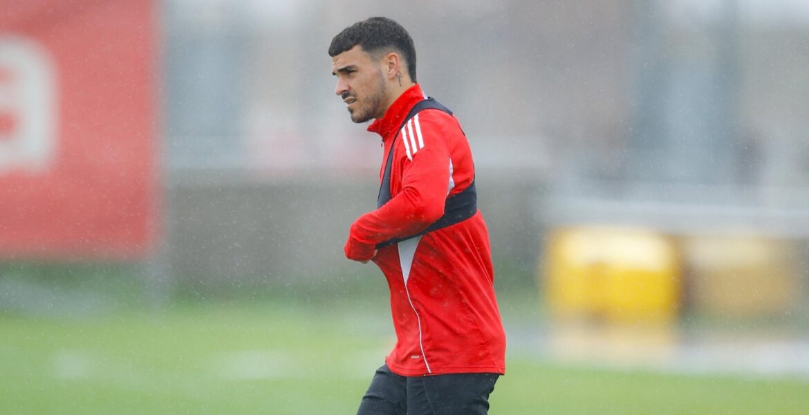 Isaac Romero en el entrenamiento 